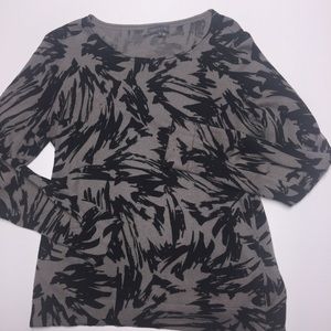 Vince Camuto Womens Blk & Gray LS Sweater Medium